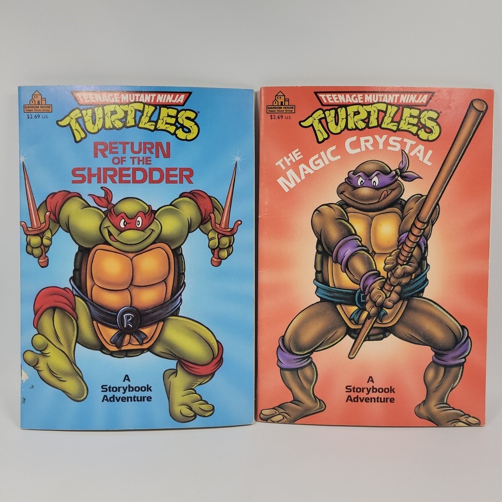 VTG TMNT‎ Return of the Shredder Magic Crystal Story Book Random House 1990 Lot